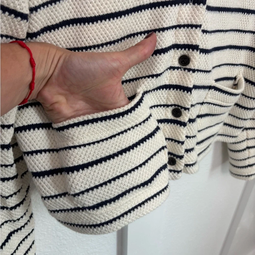 Madewell Navy and Cream Striped Knit - Picture 7 of 16
